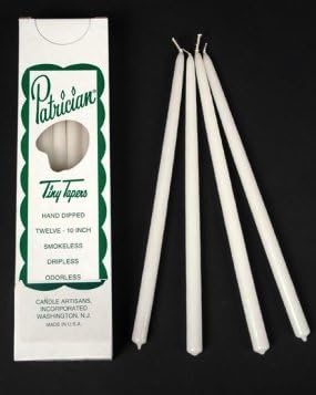D'light Online Patrician 10 Inch Tiny Hand Dipped Skinny Taper Candles (Set of 12, White) - Image 3