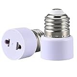 2 Stücke Lampenfassung E27, Lampensockel Konverter, Glühbirnen-Steckdosen-Adapter E27, Fassung zum Anschrauben für Veranda Garage Kamera Terrasse, 2-Polig, Weiß