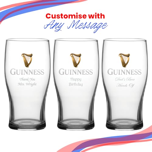 Personalised Engraved Official Guinness Glass, Gift Boxed, Personalise with Any Message for Any Occasion - Image 4