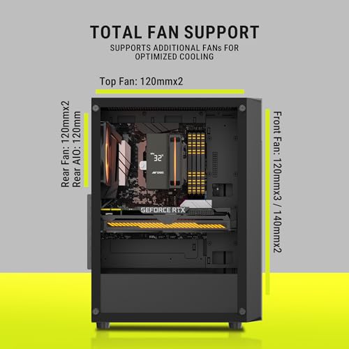 Image of Ant Value VM24 Computer Case /Gaming Cabinet - Black | Support ATX, M-ATX, ITX | Pre-Installed 1 ARGB Fan