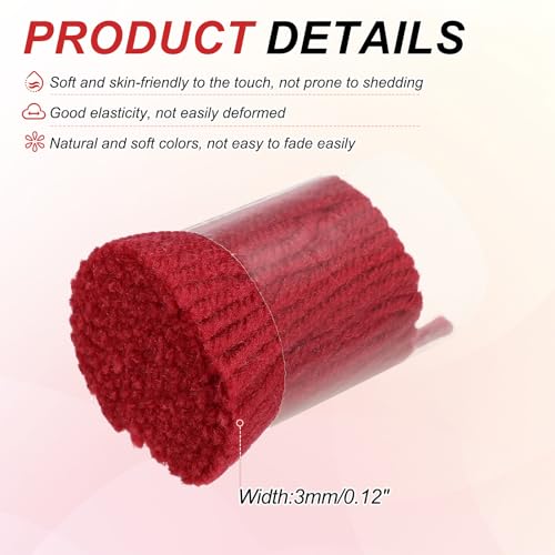 Image of MECCANIXITY 15 Rolls Latch Hook Yarn, 3mm Dark Red Latch Hook Kit Yarn Precut Hook Rugs Making Crochet Bundles for Rug Adults Beginners Tapestry DIY Craft