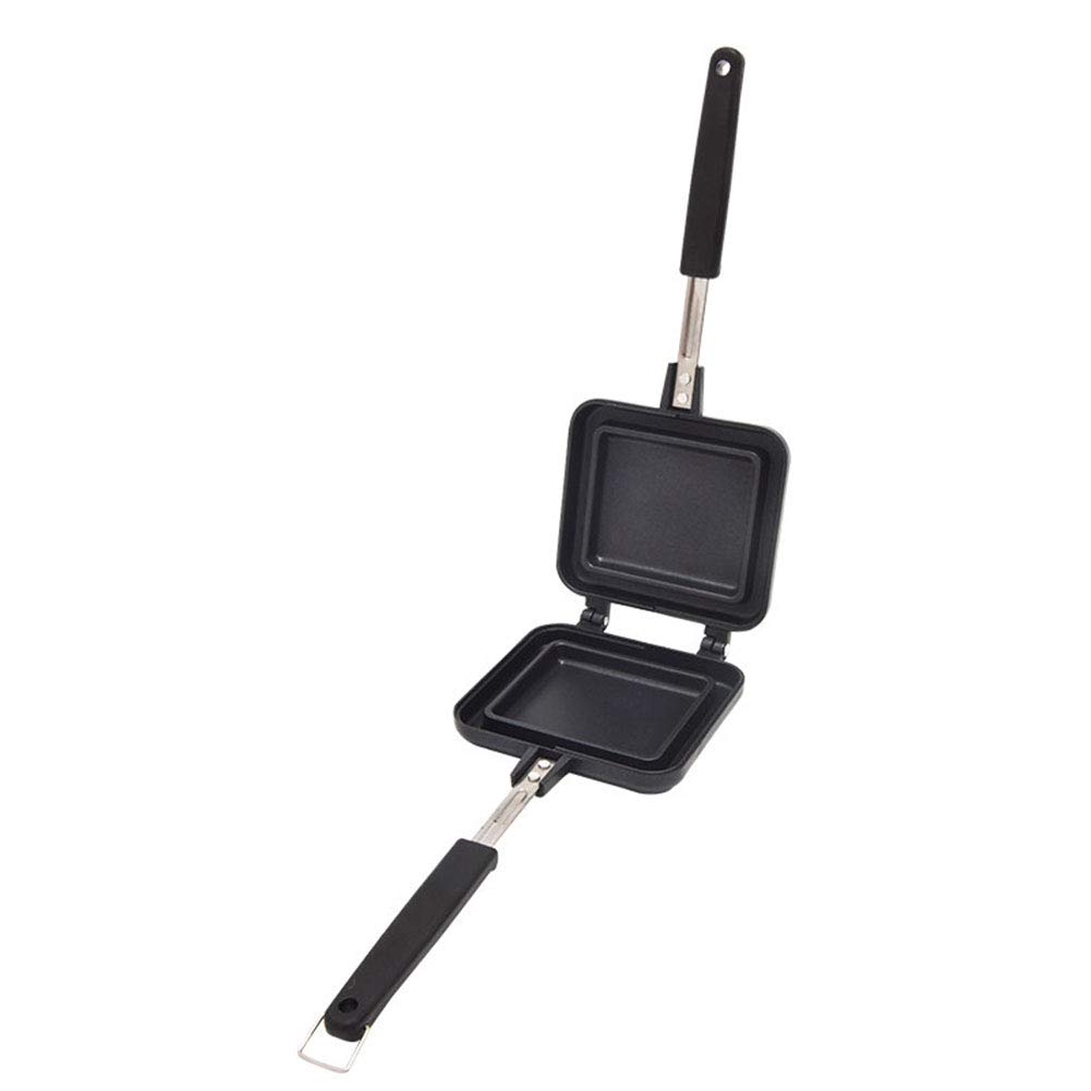 1083/5000 Sandwicheras Panini Prensas Grill Pan - Parrilla de queso con doble revestimiento Sandwichera antiadherente Bandeja abatible de aluminio para estufa