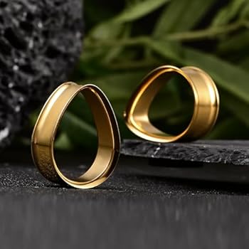 Vankula Écarteur D'oreille Double évasé En Acier Inoxydable Pour Homme Et Femme De 6 Mm à 19 Mm, 8mm(0G), Métal, Pas De Gemme