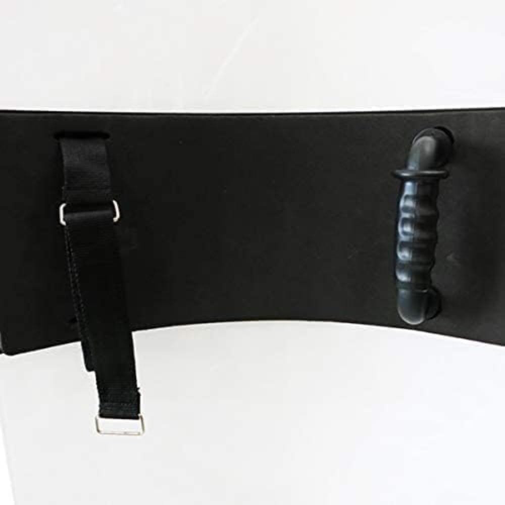 防犯用防護盾 透明ポリカーボネート 強化プラスチック 防刃防衝撃 軽量 ベルト + 取っ手付き 施設/事業所/オフィス防犯用品 透明