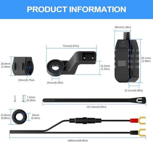 Cargador USB para moto rápido con tapa resistente e instalación sencilla 5
