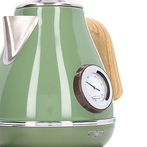 Chaleira elétrica, capacidade de 1,7 l bule elétrico de ebulição rápida grão de madeira retrô para e