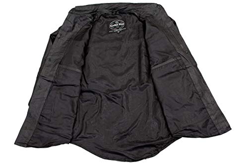 Men's Lambskin Leather Shirt w/Snapdown Collar & Gun Pockets3