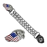 Inspire Nation USA Eagle Flag Vest Extender Leather with Double Chains and Snaps 7 inches
