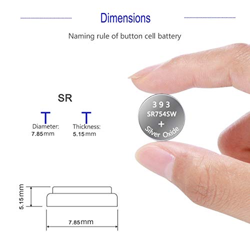 Image of UOGTNON 393 SR754W(SR754SW) 1.55V Silver Oxide Watch Battery (10 Pack)