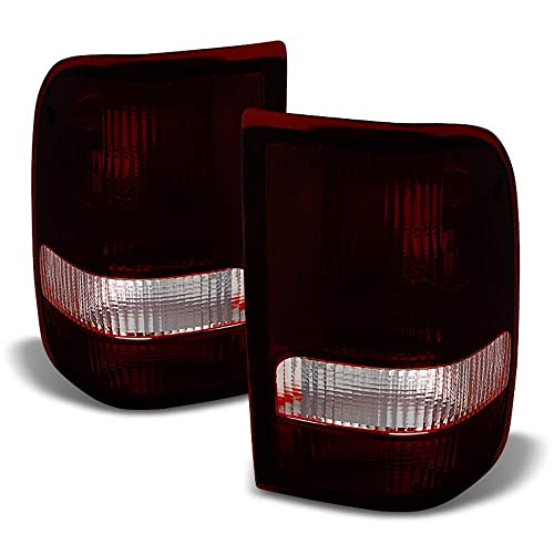 Acanii - For Red Smoke 1993-1997 Ford Ranger Tail Lights Lamps Aftermarket 93-97 Left+Right #TOP13