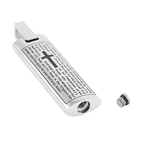 Bijoux en acier inoxydable commémoratif rectangle urne de cendres et collier - 4