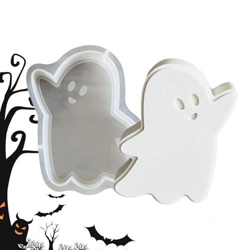 Ruwshuuk Moldes de silicona para Halloween, para hacer velas, molde hecho a mano para yeso, resina epoxi, decoración para cupcakes, postres, manualidades, decoración de fiestas