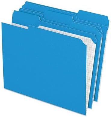 Reinforced Top Tab File Folders, Straight Cut, Letter, Blue, 100/Box
