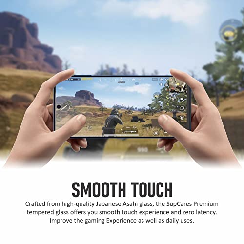 Image of SupCares Tempered Glass for Samsung Galaxy M51, M62, F62 and Galaxy A71 (6.7 Inch) With Installation Kit | Military-Grade Gorilla Screen Protector | Edge to Edge Coverage | Black