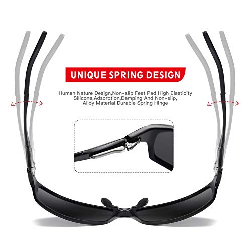 Image of DUCO Polarized Sunglasses for Men 100% UV400 Protection Metal Frame Driving Men's Sun Glasses