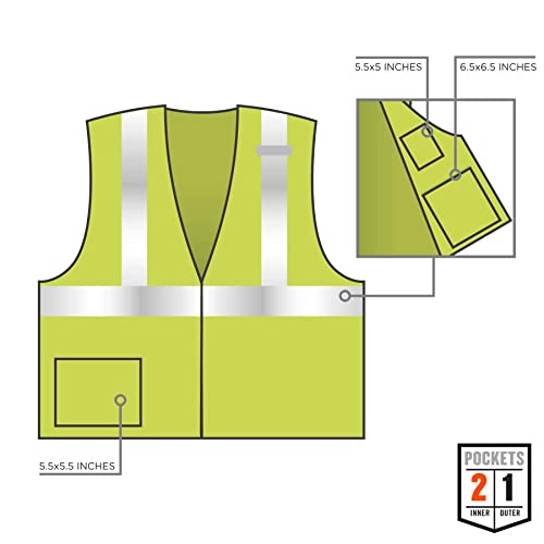 Image of Ergodyne unisex-adult Glowear 8217ba Breakaway Mesh Hi-vis Safety Vest - Type R, Class 2