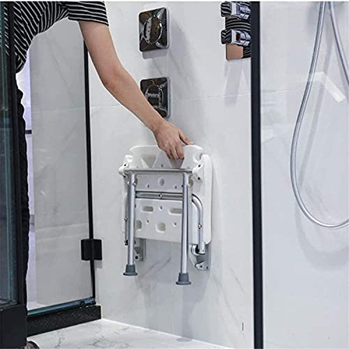 Happlignly Shower Seats,Shower Chairs For Seniors,Folding Shower Bench Elder Shower Chair Flip-Up Screw-In Bath Seat Wall Mounted Bathroom Chair Stool With Non-Slip Feet Stool,Shower Bench #TOP2