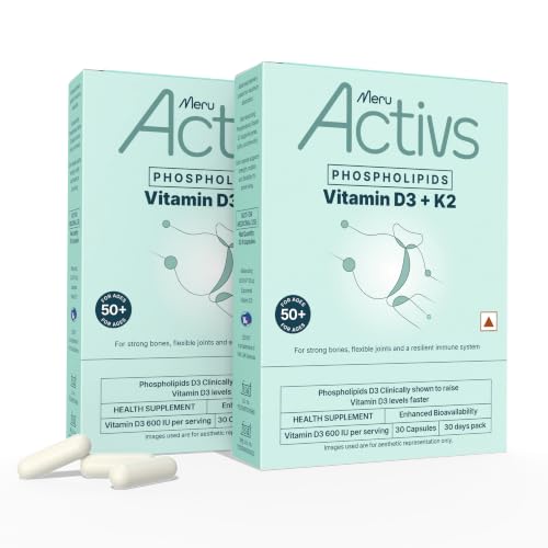 Image of Vitamin D3 K2 Supplement | Liposomal Vitamin D3 600 IU with K2 MK-7 50mcg | Bone, Muscle and Heart Support Phospholipid Bound Capsules for Adults 50+ | 60 Capsules