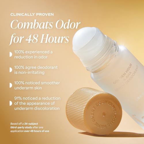 Image of Saltair Serum Deodorant 2 Pack - 5% AHA - Aluminum-Free Odor Control for Women & Men - Mandelic Acid Deodorant with Lactic Acid - Golden Hour Scent - 2x 1.7oz Travel Roll On