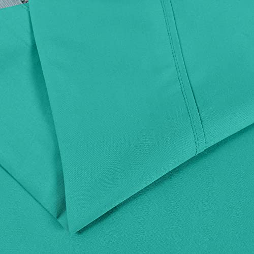 Lonava Queen Size Sheets Set - 6 Piece Set Wrinkle Free Hotel Luxury Oeko-Tex Sheets And Pillowcases Set, Silky Soft Microfiber Bed Sheets, Breathable And Elastic, 16-Inch Deep Pockets, Light Teal #TOP5