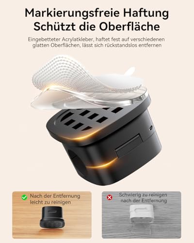 Rocoren Kabelhalter Selbstklebend kabelhalter Starker Magnetisch Kabelmanagement Kabelclips Organizer Holder für Schreibtisch, Nachttisch, Office, Büro, Ladekabel, HDMI, Audiokabel 18 Stück Schwarz