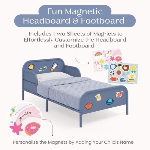 Delta Children Magic Magnet Toddler Bed with Book Storage, Denim Blue - image 5