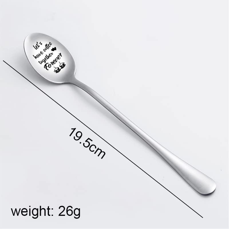 Let's Have Coffee Together Forever Spoon, Wedding Anniversay Birthday Gifts for Him Her, Valentines Gift for Husband Hubby Boyfriend BF Tea Coffee Spoons Teaspoons image 3