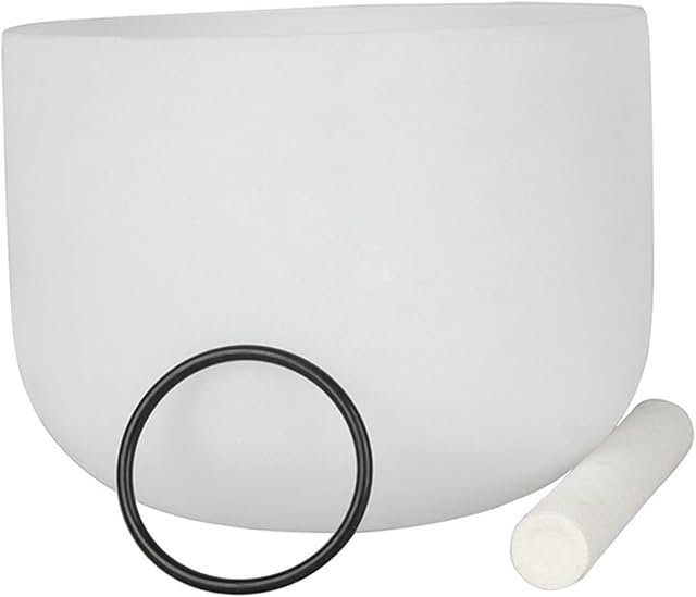 BELLAY 20 Inches Crystal Singing Bowl 7 Chakras White Large Quartz Bowls Yoga Meditation Mindfulness Sound Healing Instrument Ornaments (Color : 20B Crown Chakra)