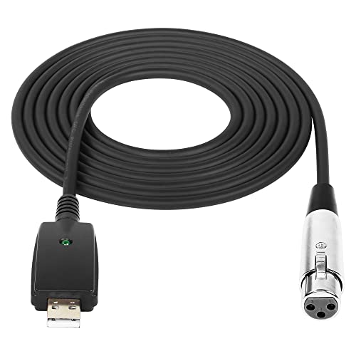 SinLoon USB a XLR Cable de micrófono 10FT USB macho a XLR hembra Cable convertidor de 3 pines Cable de audio de estudio para instrumentos Grabación Karaoke Canto o micrófonos Cover