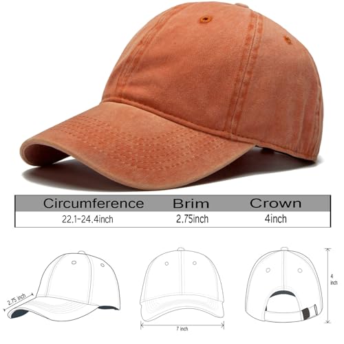 Edoneery Men Women Baseball Cap-Low Profile Adjustable Washed Cotton Golf Dad Hat