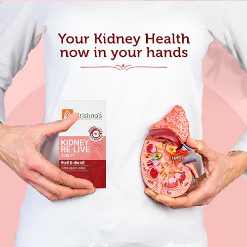 Image of Krishna's Kidney-Re Live Tablets - Advanced Kidney & Urinary Health Support Formula, 60 Tablets (Pack of 1)