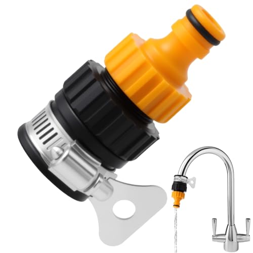Universal Tap Connector 12-16mm Kitchen Tap Connector Hose Pipe Fitting Set Faucet Adapter Garden Removable Adjustable Mixer Easy to Install Tight Connection for Bathroom Indoor and Outdoor Use