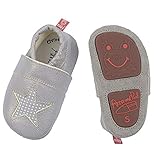  Ana und Paul - Krabbelschuhe aus Leder mit Gummisohle - Stella metallic - (L 22 - ca. 14.1 cm - 16-22 Monate)