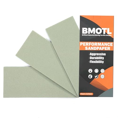 Image of Performance Foam Sandpaper Sheets: 9 x 3.6 Inch, 3Pcs 3000 High Grit, Wet & Dry Use for Automotive Polishing, Ultra Fine Sand Paper for Car Surface Marks Finishing, Clear Coat