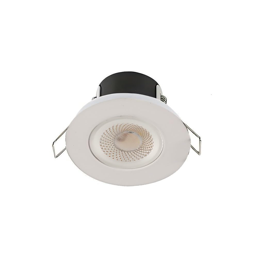 Valve Kings White LED Bathroom Kitchen Dimmable Spotlight Down Light IP65 Ceiling Waterproof 4 Bezel Finishes Fire Rated Bulb Energy Efficient A++ - Single