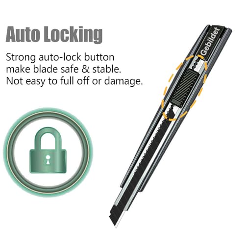 Image of Gebildet 5pcs Right and Left Hand Self-Lock Cutter Knife /Black 9mm Blades /60 Blace Knife /Utility Knife /Graphic Knife (G300)
