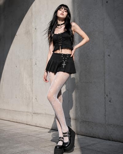 Image of NXITK 2 Pack Goth Tights - Ripped Gothic Tights for Women