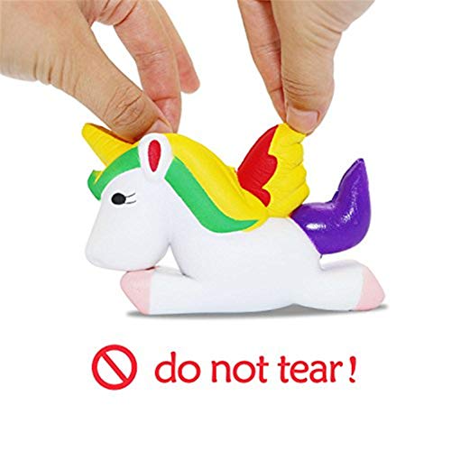 acetek Squishy Toys 3 Pcs, Cute Kawaii Stress Relief Squeeze Squishies Toy, Unicorn, Bird, Whale, Lovely Slow Rising Jumbo Animal Squishy Miniature Novelty Toys for Kids/Girls, Random Color