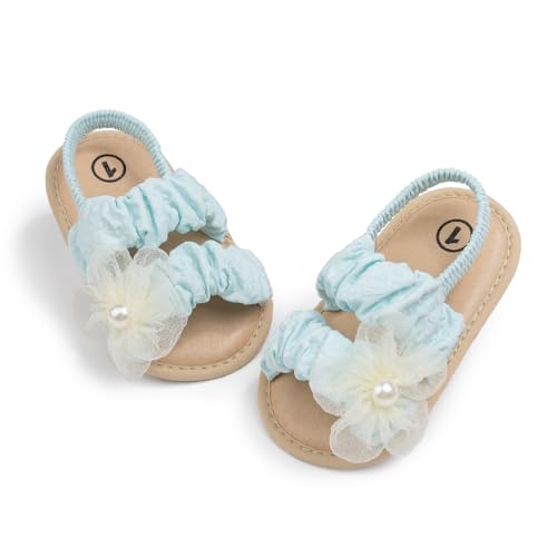 Image of Meckior Infant Baby Girls Boys Summer Sandals Open Toe Lace Princess Dress Wedding Flats Shoes Newborn Toddler Soft Non-slip Sole First Walker Crib Shoes
