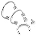 Jovivi 3pcs 16g CZ Stainless Steel Horseshoe Hoop Multi-functional Captive Ring for Nose Daith Lip Eyebrow Nipple Ear Cartilage Helix Septum