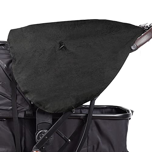 Sonnensegel Kinderwagen Universal mit Seitenschutz Sonnenschutz Kinderwagen UV Schutz Sonnenschutz für Kinderwagen Spritzwasser Sonnensegel für Buggy (Schwarz)