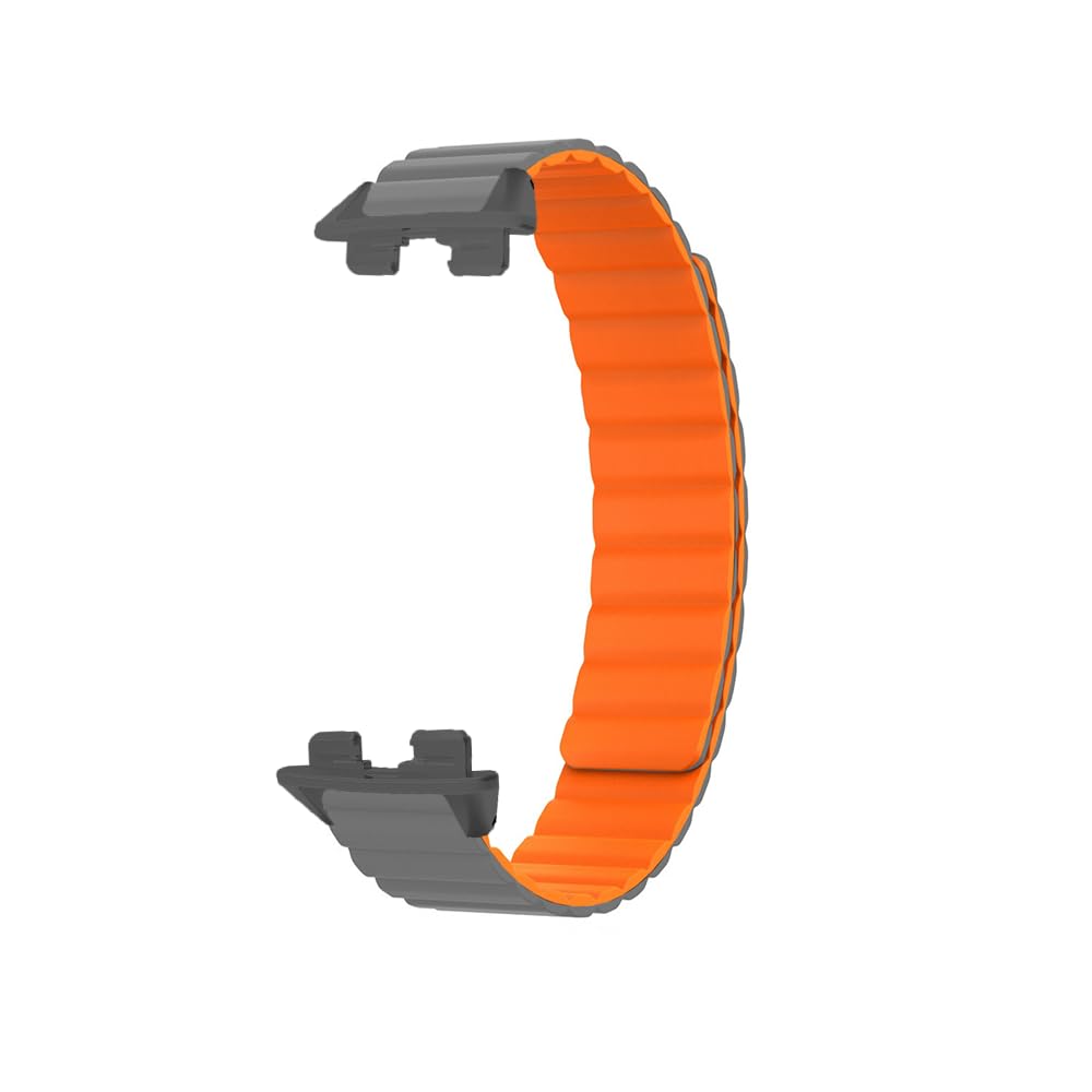 LAZIRO Pasek sportowy kompatybilny z Huawei Band 8 dla kobiet i mężczyzn, sportowy, silikonowy pasek na nadgarstek, regulowany, trwały magnetyczny pasek do zegarka, kompatybilny z Huawei Band 8, szary