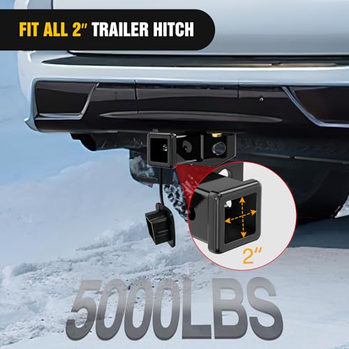 Image of Nilight 2 Inch Rear Trailer Hitch Receiver Kit for 2010-2024 Lexus GX460 Rear Bumper Tow Hook Black Hitch Cover Kit Adjustment Plate Included