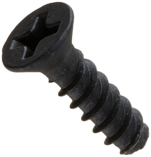 Small Parts 0608LPFB Steel Thread Rolling Screw for Plastic, Black Oxide Finish, 82 Degree Flat Head, Phillips Drive, #6-19 Thread Size, 1/2