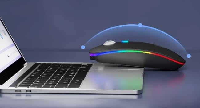 Image of Wireless Mouse Gaming Mouse 2.4GHz Rechargeable Silent Optical with USB Receiver 1000 /1200 /1600 DPI Ergonomic with 7 Color for PC Laptop(Black)