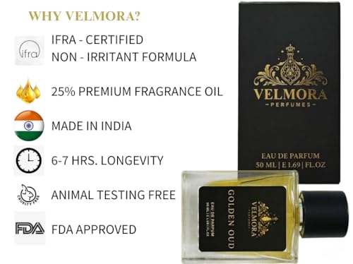 Image of Eau De Parfum 50 ml | Long Lasting Premium Fragrance Perfume Spray | Fresh Luxury Scent for Daily Wear Office Party Travel and Special Occasions (Golden Oud)