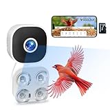 Viigytek Vigytek Smart Bird Camera with Glass Suction Cup, 2K HD Wired Bird Watching Camera, 2.4GHz Wi-Fi, 32GB SD Card Included, Instant Arrival Alerts, AI Identify 10000+ Species