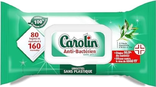 Carolin Lingettes Anti-Bactériennes à l'Huile Esssentielle d'Arbr...