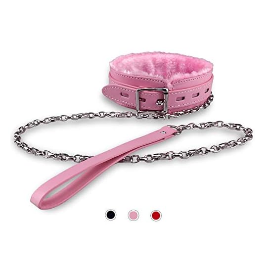 
                            JOYMIN PU Leather Choker Collar Necklace for Women Ladies with Long and Durable Detachable Leash Chain, Black
                        