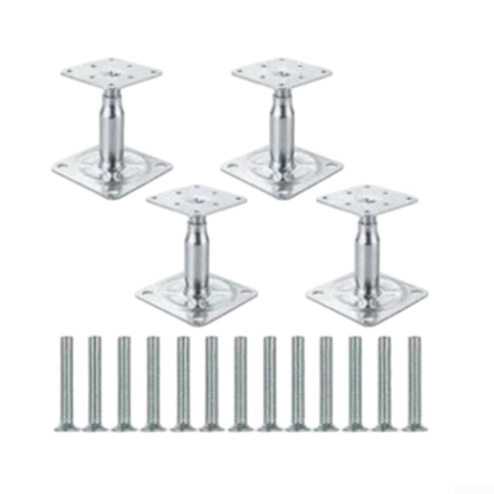 Support de sol reglable 10-15cm en acier robuste pour structure de terrasse et cloture